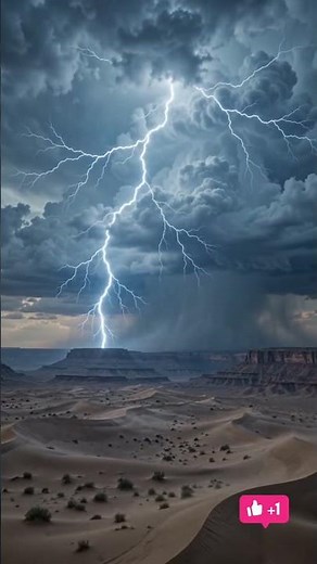 Nature’s Fury: Epic Desert Storm from Above ⚡🏜️ #Shorts