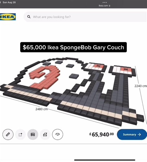 Upgrade Your Living Room with the $65,000 Ikea SpongeBob Gary Couch
