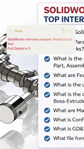 SolidWorks Interview Preparation | Top Questions & Answers to Ace Your Interview #shorts