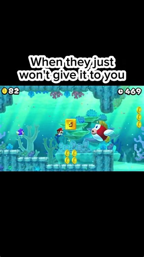 They just dont wanna give it 😭🪙🌊💨 #mario #nintendo #retrogaming