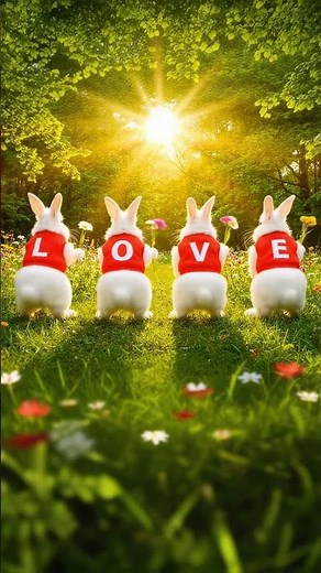 Dancing Bunnies Shake Their Fluffy Tails in a Sunny Field of Love #catlab