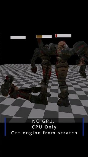 Software Renderer in C++ (No GPU) - AI Battle & Particle Blood