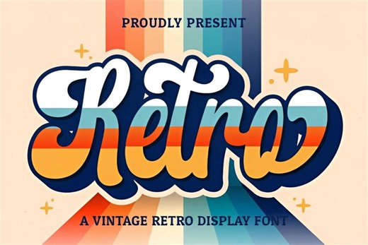 70s Groovy Retro Font, Bold Display Typeface (digital Download) - Etsy