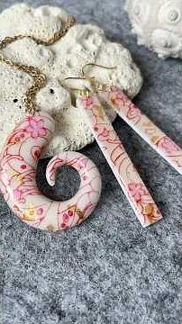 Painting with Polymer Clay, have you tried it? Faux Porcelain Clay Earring & Pendant Set