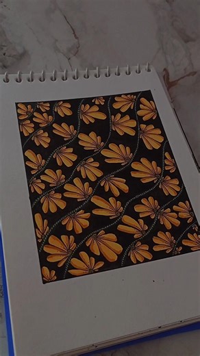 Turning simple lines into blooming pattern ✨🌼 Art therapy #shorts#art