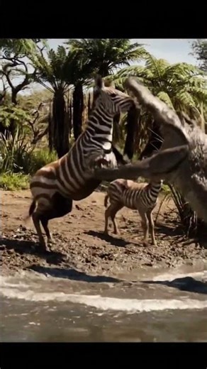 “Crocodile vs Zebra: Wild River Attack Caught on Camera!”#Wildlife #NatureAttack #CrocodileVsZebra