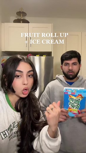 conclusion: inconclusive #fruitrollupchallenge #fruitrollupicecream #tastingvideo #couplefoodies