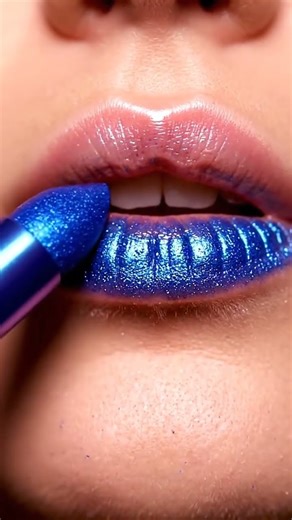 ASMR Applying Blue Centipede Lipstick 💙🪳 | Creepy-Cool Insect Lip Transformation