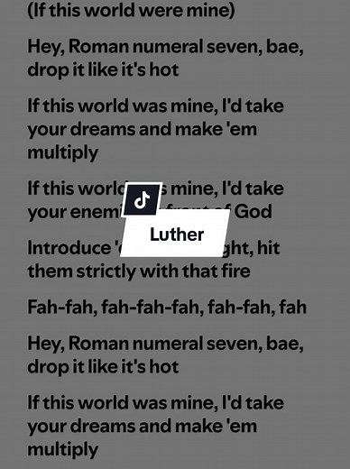 Luther Lyrics by Kendrick Lamar and SZA