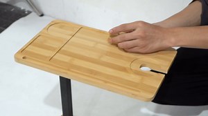 TV Tray Table, C Shaped End Table, Sofa Armrest Tray Table for Couch, 360° Swivel Height Adjustable End, Snack Side Table w Phone & Tablet Slots for Small Spaces,Drink Table, Snack Table