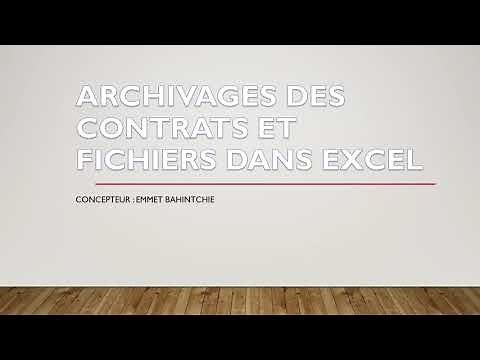 Outil de gestion des documents sur Excel