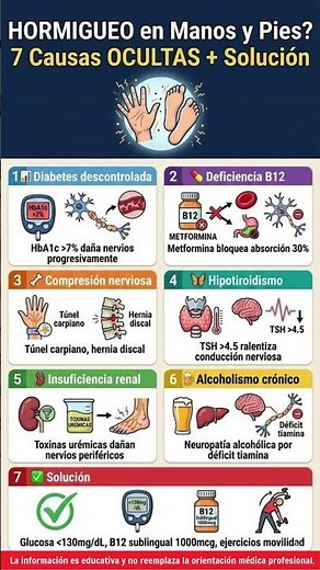 HORMIGUEO en Manos y Pies: 7 Causas OCULTAS y Qué Hacer HOY 🚨 #Hormigueo #Neuropatia #saludsenior