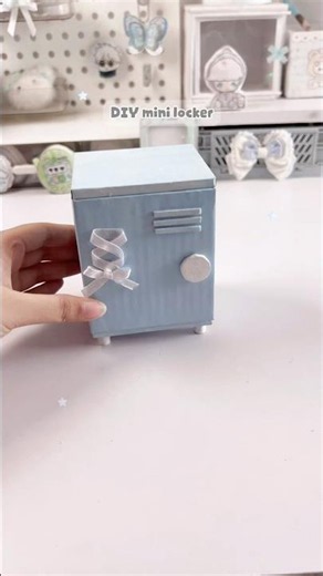 DIY mini locker 🩵with cardboard #shorts #diy #youtubeshorts #craft #papercraft