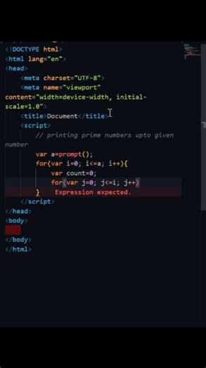 Praveen Gubbala on Instagram: "📌 JavaScript Program to Print Prime Numbers | Beginner Friendly In this video, you will learn how to print prime numbers using JavaScript with simple logic and loops, explained step by step for beginners. We cover: ✅ What is a prime number ✅ Why 2 is the only even prime number ✅ How to use nested loops to check prime numbers ✅ Writing pure JavaScript code (no functions) ✅ Understanding the logic in an easy way This video is perfect for: 👨‍💻 JavaScript beginners 