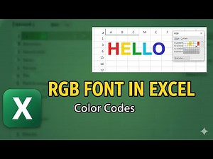 How To Use RGB Color Codes for Font in Excel (2025)