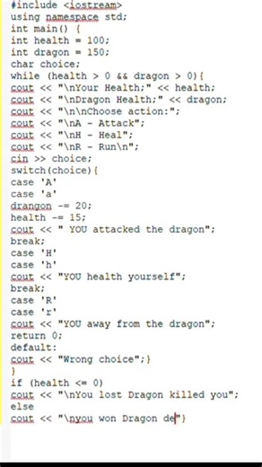 C++ Game Coding 😎#CPlusPlus#DragonGame#CodingLogic