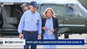 8.6K views · 44 reactions | The White House says first lady Jill Biden has mild COVID symptoms after testing positive on Monday. This is her second time battling the virus, and she's staying at the family's home in Rehoboth Beach as a precaution. | CBS Evening News | Facebook