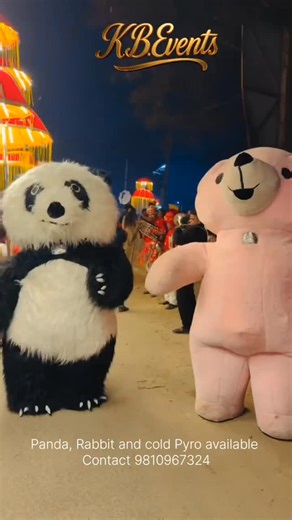 K.B.Events on Instagram: "Panda,Gorilla, Rabbit and cold Pyro available at the best price.Contact-9810967324 #event #eventplanner #weddingplanner #kbevents #panda"