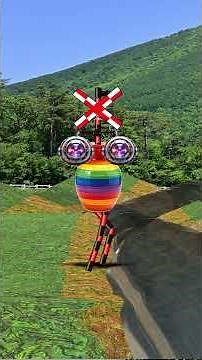 川に落ちる変な踏切としんかんせんはやぶさカンカン 踏切アニメ Railroad Crossing fumikri Japan railroad crossing