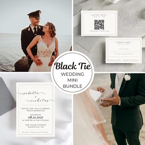 Modern Minimalist Wedding Invitation Suite, Invite and RSVP Bundle, Double Sided RSVP With QR Code, Editable Templett - Etsy Australia