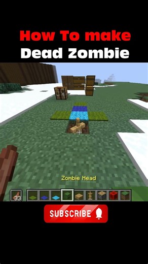 Make a Dead Zombie Body in Minecraft (No Mods) 😱 #minecraft #minecraftshorts