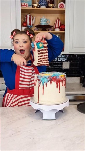The ultimate 4th of July Cake 🎆❤️🤍💙 #ad #WiltonCakes #GenerationsInTheBaking #CakeDecorating