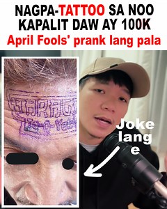 Lalake, nagpa-tattoo sa noo matapos maniwala sa isang April fools' post prank Taragis Takoyaki Tattoo sa noo april fools' prank | TPC nga pala