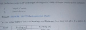 Q3. Deflection angle is 30° and length of tangent is 329.09 m o... | Filo