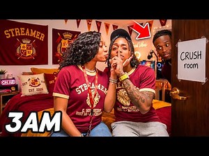 I SNUCK IN MY CRUSH DORM ROOM AT 3AM👀**BUSTED** | Streamer University