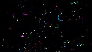 Falling Colorful Confetti and Streamers Celebration Animation