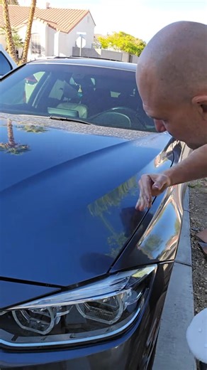 A lesson on how to polish your car yourself! I'll show you using a budget polishing machine on a BMW hood #bmw #polishing #denisauto #myjob #cartok | denis auto