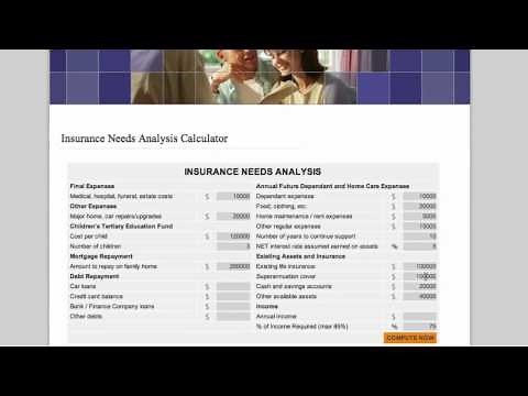 Insurance need analysis calculator