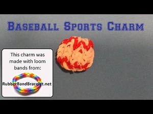 Baseball 3D Rainbow Loom Band Charm - Can be Done With Only a Hook
