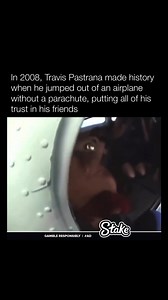 1.2M views · 22K reactions | In 2008, stuntman Travis Pastrana jumped from a plane at 12,500 feet without a parachute in Puerto Rico. With two skydivers, he free-fell, then linked up with them. One skydiver with a large parachute held him, and they landed safely. Filmed for “Nitro Circus,” it showcased his daring and trust in his team. | Historyinmemes | Facebook