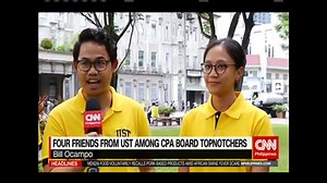 Four friends who are graduates of the University of Santo Tomas did not only manage to make it to this year's list of CPA board exam passers, they also landed in the list of topnotchers www.cnn.ph | NewsWatch Plus Philippines