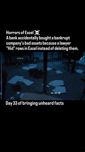 Better Humans Lab on Instagram: "When Lehman Brothers went bankrupt, Barclays Bank agreed to buy only their good assets. A junior lawyer created an Excel spreadsheet listing the assets they didn't want and simply right-clicked "Hide Row." But when he converted the file to PDF, the hidden rows reappeared. Barclays unknowingly signed a contract to buy 179 toxic assets they explicitly tried to avoid."