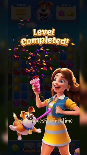 Puppy Match : Match 3 Game - Level 2 gameplay match 3 logic puzzle building decorating design game