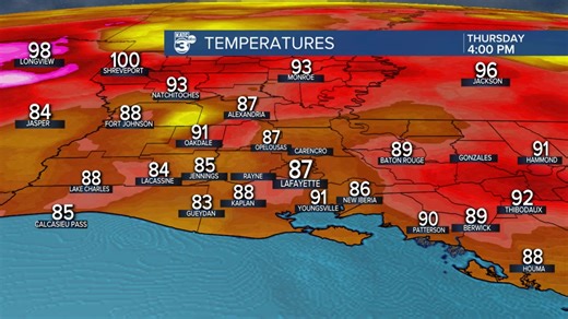 Current Acadiana temperatures & "feels-like" readings. Latest weather information: https://www.katc.com/weather | Rob Perillo Chief Meteorologist KATC