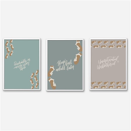 Bundle of 3 | Lazy Corgi Set| Instant Download - Etsy