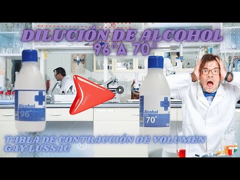 Dilución de alcohol de 96º a 70º | con tabla de contracción de volumen de Gay Lussac