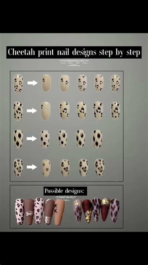 Cheetah prints nail design step by step #nailtutorial