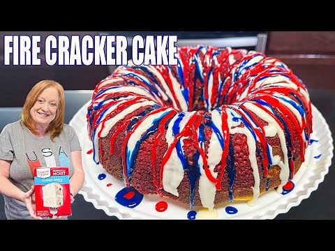 FIRE CRACKER CAKE 4th of July Dessert Made Easy with Box Cake Mix