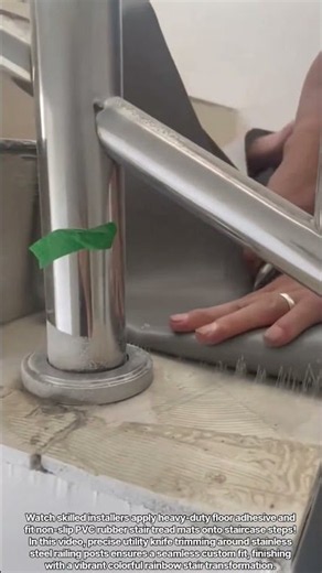 "Watch Stair Rubber Mat Installation & Precise Trimming!"#shorts