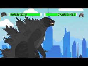 [DC2] Titanus Godzilla 2014 vs Godzilla 1998 | ANIMATION with healthbars
