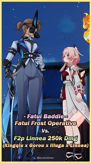 Fatui Baddie - Frost Operative Vs Linnea 250k f2p Dmg 🔥🥵 #genshinimpact #hoyocreators