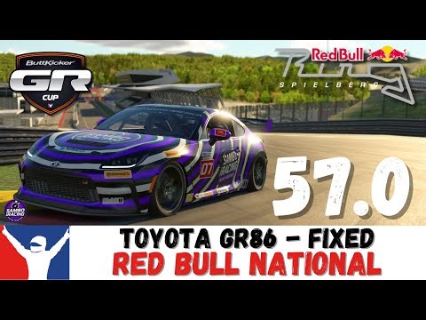 iRacing GR86 Red Bull Nation Guide - 57.0 - Toyota GR86 Red Bull National Track Guide Fixed Setup