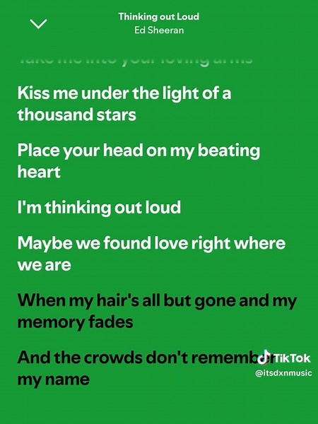 Ed Sheeran Thinking Out Loud - Full Lyrics and More