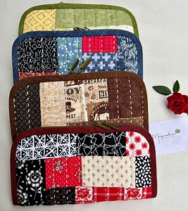 Boro Patchwork Continental Wallet: Handmade Hand-stiched Denim-style Cotton Zip-around Purse - Etsy