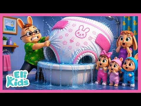 Diaper Fell In Tub! (Now It's Giant!) Eli Kids Songs & Nursery Rhymes