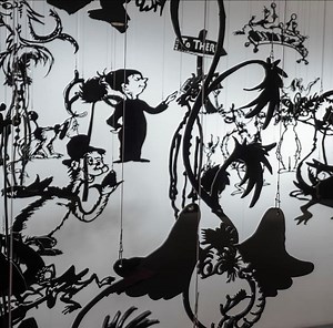 Be patient with this one, it's worth it! Particularly if you are into perspective art and Dr Seuss. This new sculpture by Brooklyn-based artist Michael Murphy - Perceptual Art - is currently on view at Water Tower Place in Chicago as part of The Dr. Seuss Experience. Murphy is renowned for his Perpetual shift series of 3D installations and for his anamorphic sculptures. He renders flat images into 3D, using multidimensional techniques. The only way to fully appreciate his Perceptual art is to vi